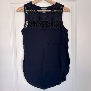 Chelsea and Theodore Tank Top with Woven Cutout Pattern